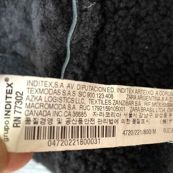 Zara Woman’s Coat M Bomber RAF Black Aviator Fur Shearling Real Leather Jacket - Picture 13 of 15